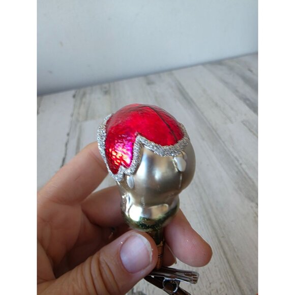 Vintage elephant clip mercury glass ornament glitter Xmas tree - Picture 6 of 8